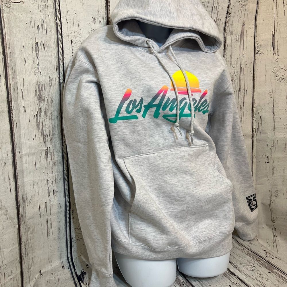 HOUSE X OBEY Los Angeles premium pullover hood ash gray medium street wear
